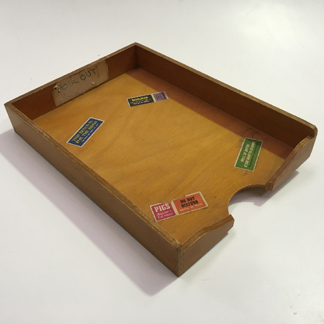 DOCUMENT TRAY, Timber w Stickers